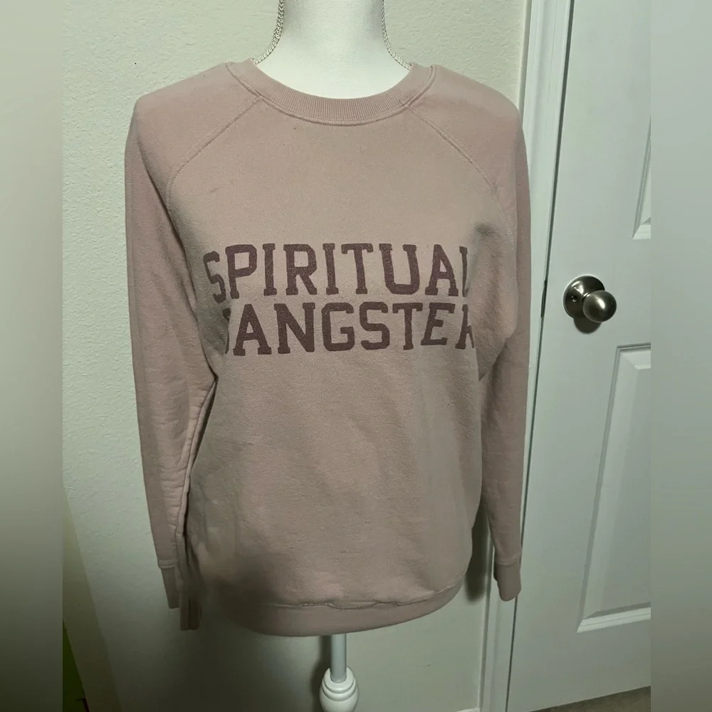 Spiritual Gangster | Pink Mauve Cotton Crew Neck Sweatshirt